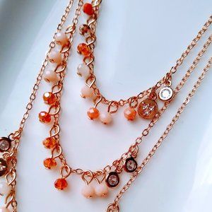 LOFT LAYERED BEADED DROP NECKLACE